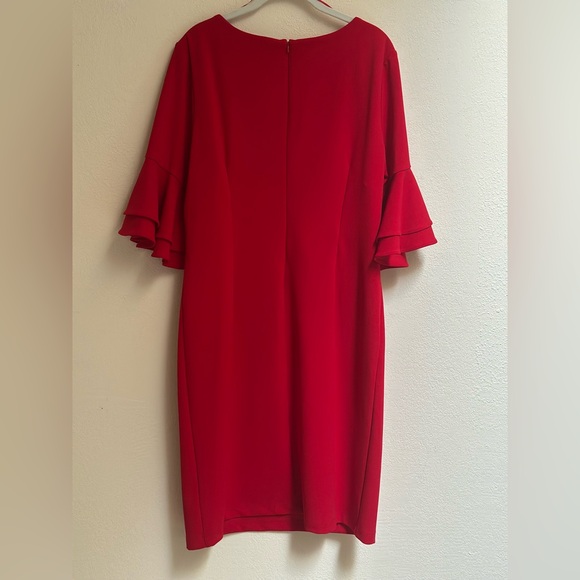 Liz Claiborne Vibrant Red Long Sleeve Dress - Picture 4 of 4